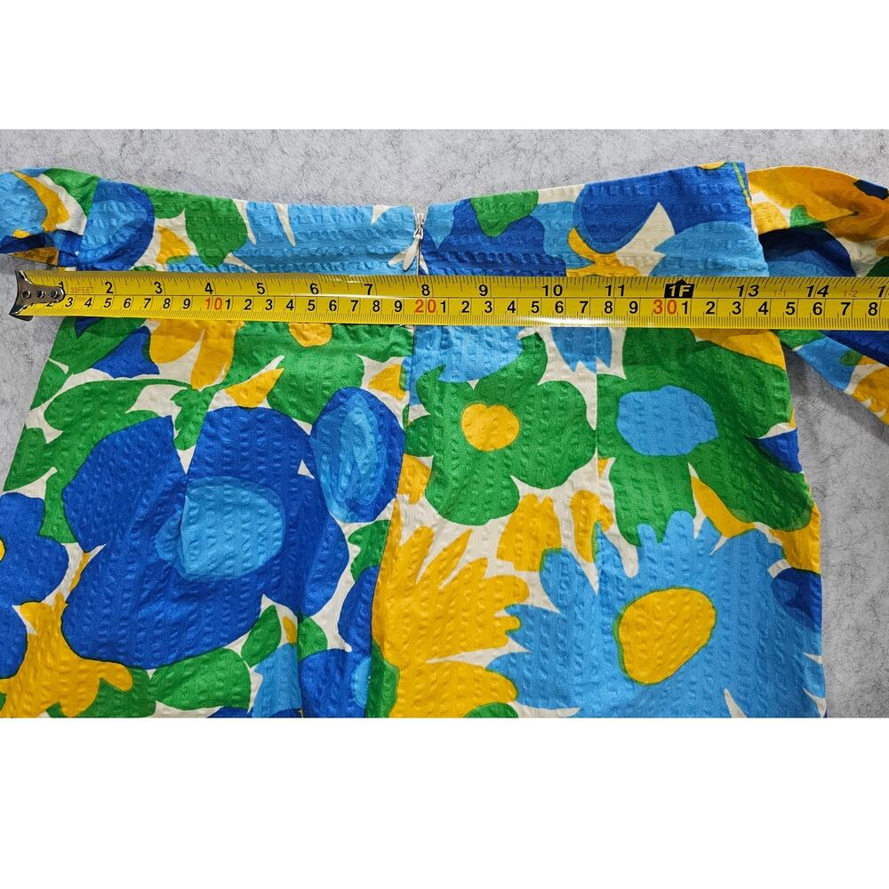 J.Crew "Morning Floral" Puckered Tie-Waist Pencil Skirt, 100% Cotton, New Sz 000 - Picture 8 of 14